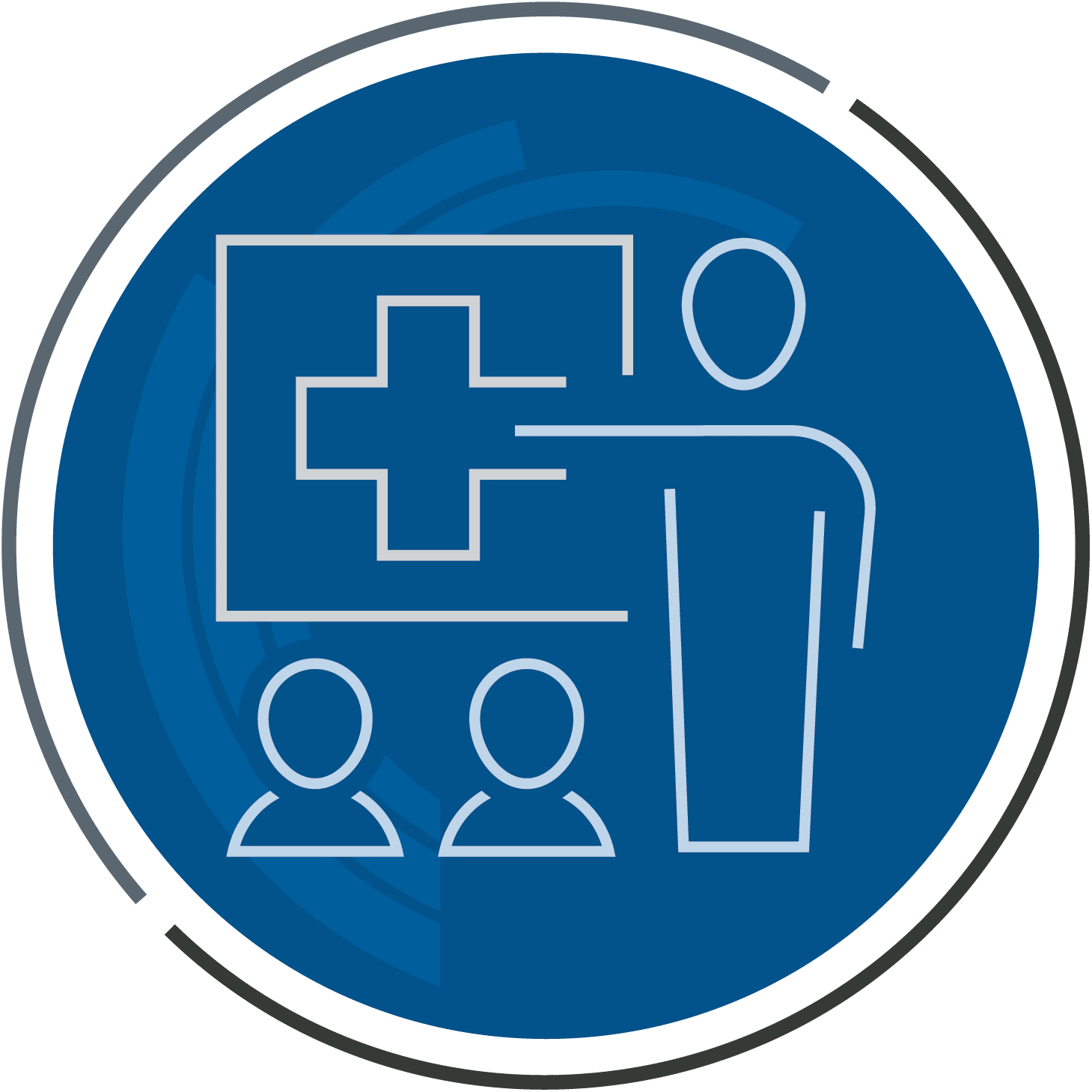 Icon representing medical education and radiology training.