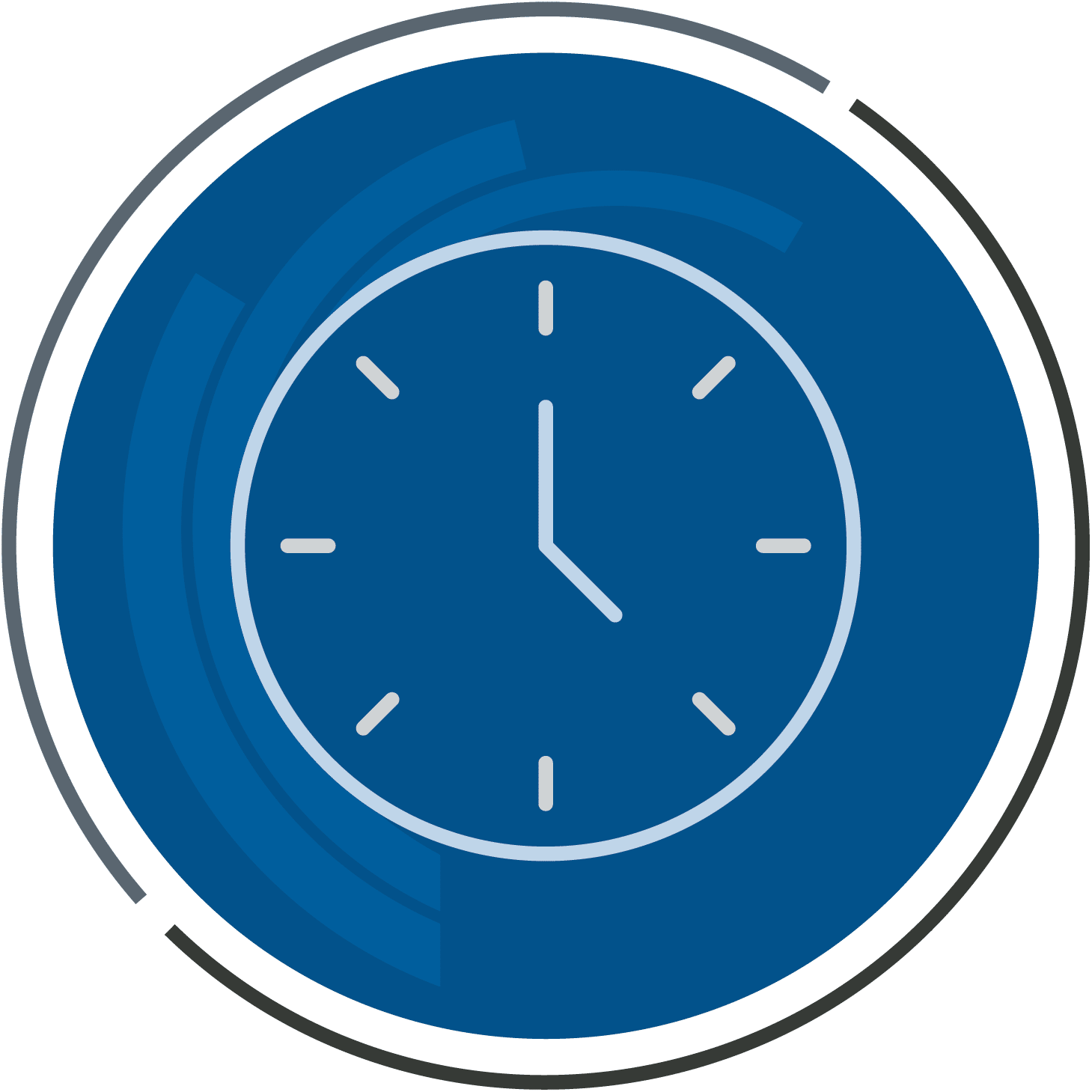 Icon of a clock representing office hours and scheduling information.