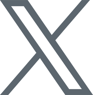Gray x logo icon representing the x social media platform.