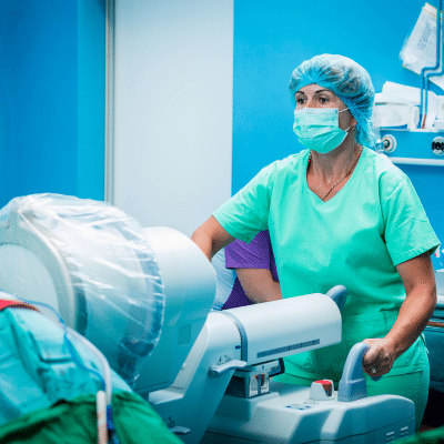 Mcr professional operating imaging equipment, representing the benefits of seeing an interventional radiologist